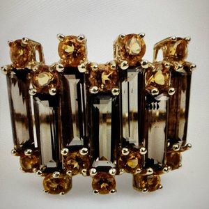 14k Beautiful ring with yellow and brown stones